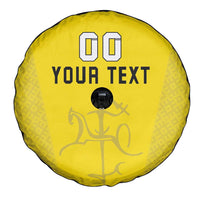 Custom Lithuania Football Spare Tire Cover Vytis Lithuanian Lietuva Yellow Version