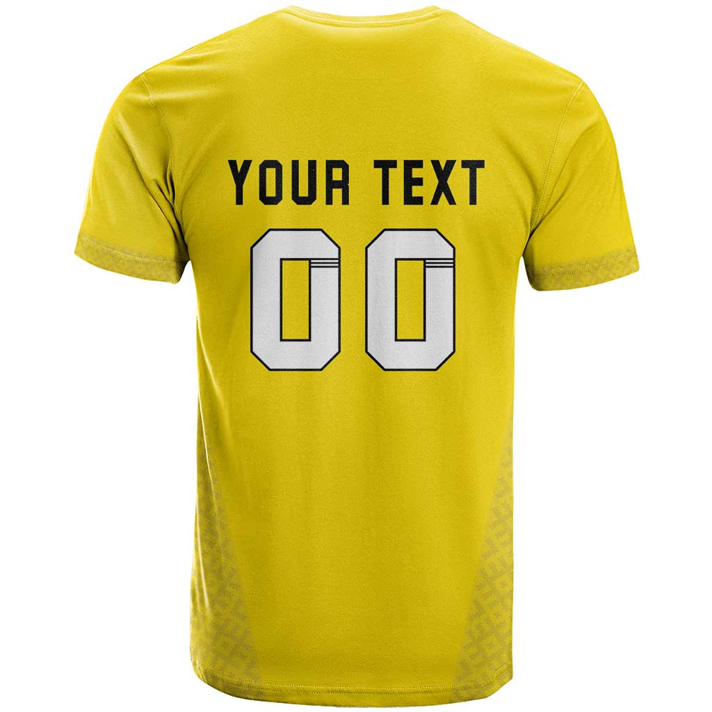 Custom Lithuania Football T Shirt Vytis Lithuanian Lietuva Yellow Version