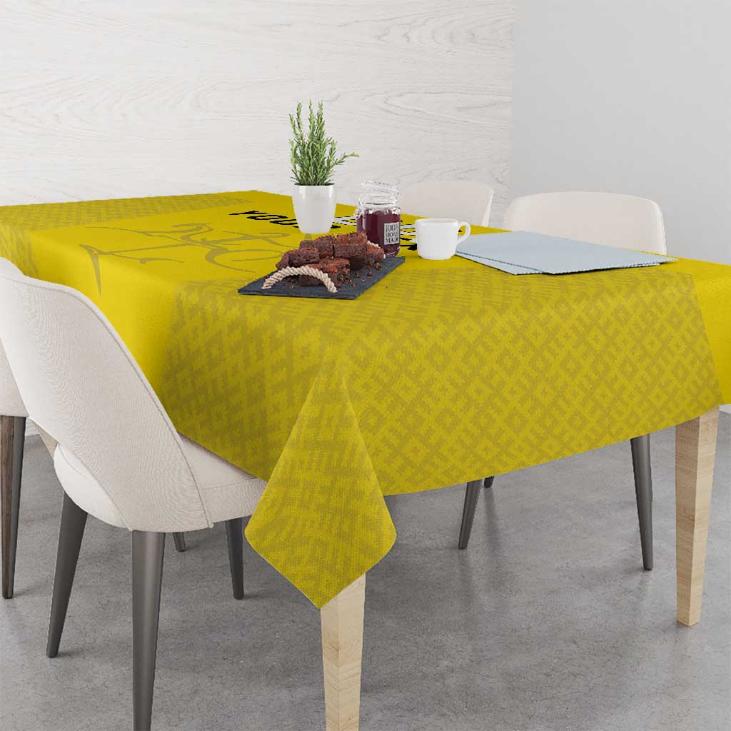 Custom Lithuania Football Tablecloth Vytis Lithuanian Lietuva Yellow Version