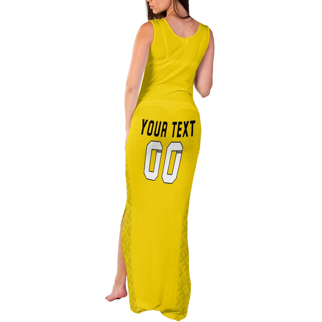 Custom Lithuania Football Tank Maxi Dress Vytis Lithuanian Lietuva Yellow Version