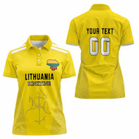 Custom Lithuania Football Women Polo Shirt Vytis Lithuanian Lietuva Yellow Version