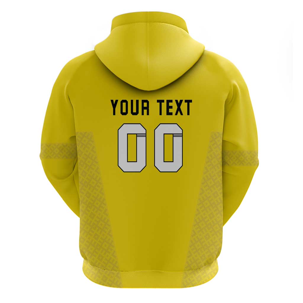 Custom Lithuania Football Zip Hoodie Vytis Lithuanian Lietuva Yellow Version