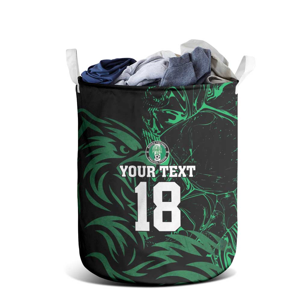 Custom Nigeria Football Laundry Basket Super Eagles Power