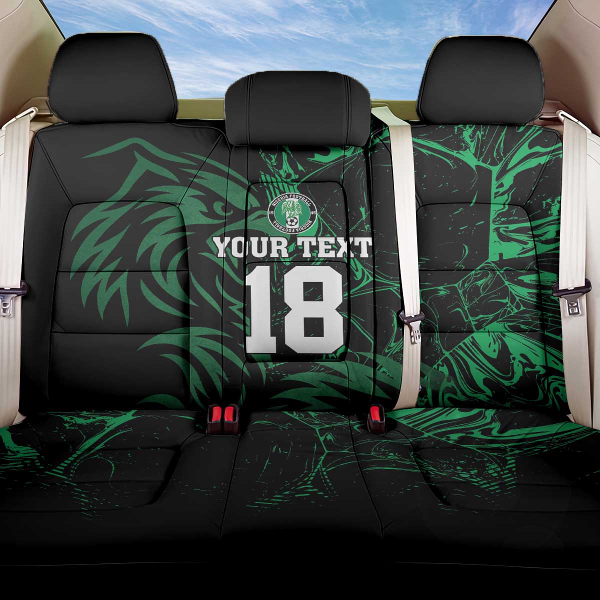 Custom Nigeria Football Back Car Seat Cover Super Eagles Power