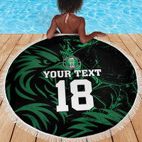 Custom Nigeria Football Beach Blanket Super Eagles Power