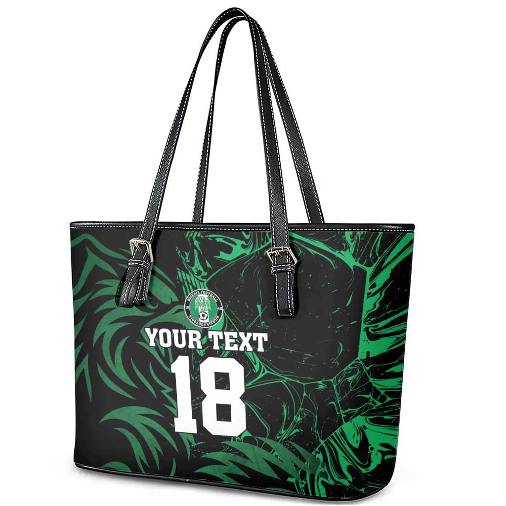 Custom Nigeria Football Leather Tote Bag Super Eagles Power