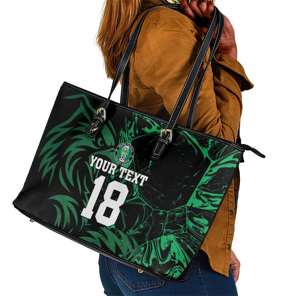 Custom Nigeria Football Leather Tote Bag Super Eagles Power