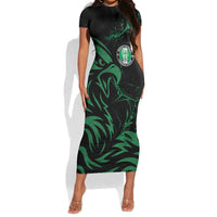 Custom Nigeria Football Short Sleeve Bodycon Dress Super Eagles Power