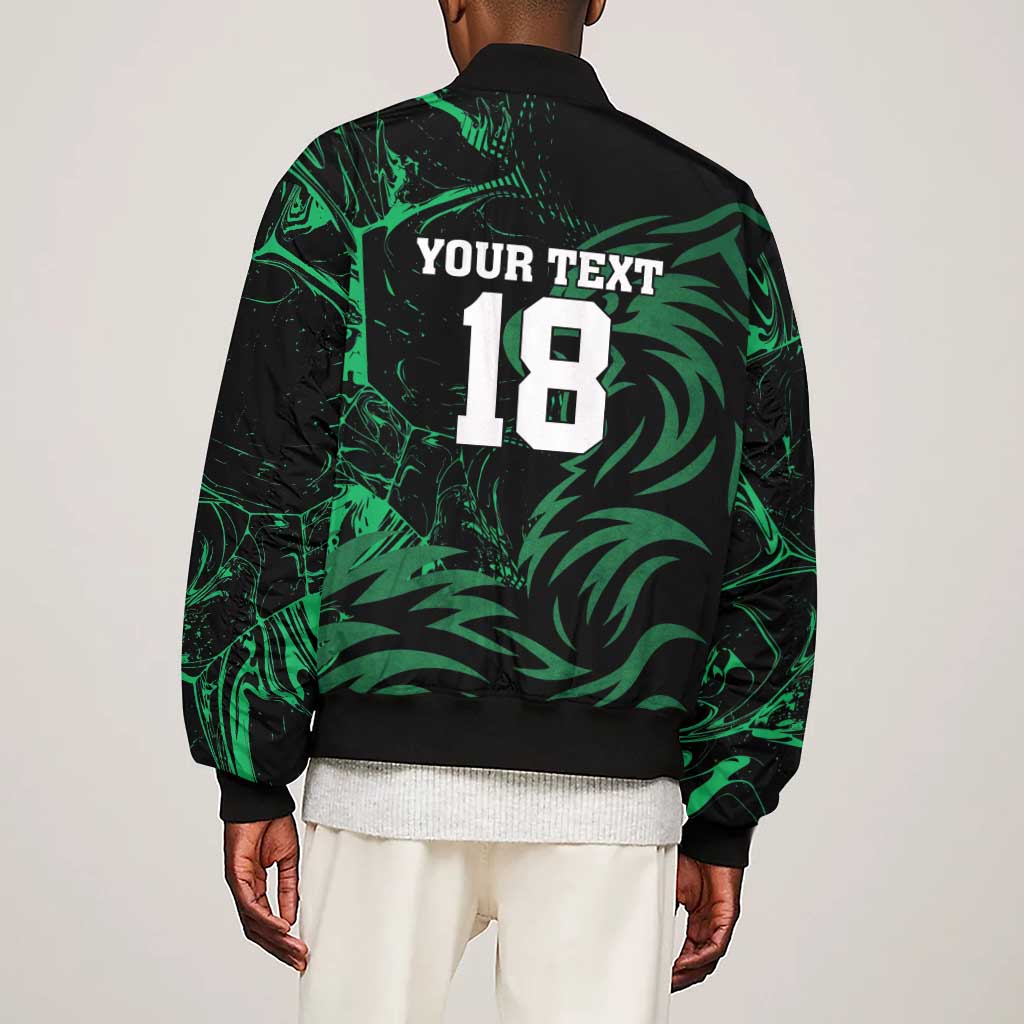Custom Nigeria Football Sleeve Zip Bomber Jacket Super Eagles Power