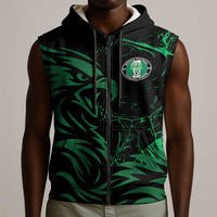 Custom Nigeria Football Sleeveless Zip Hoodie Super Eagles Power