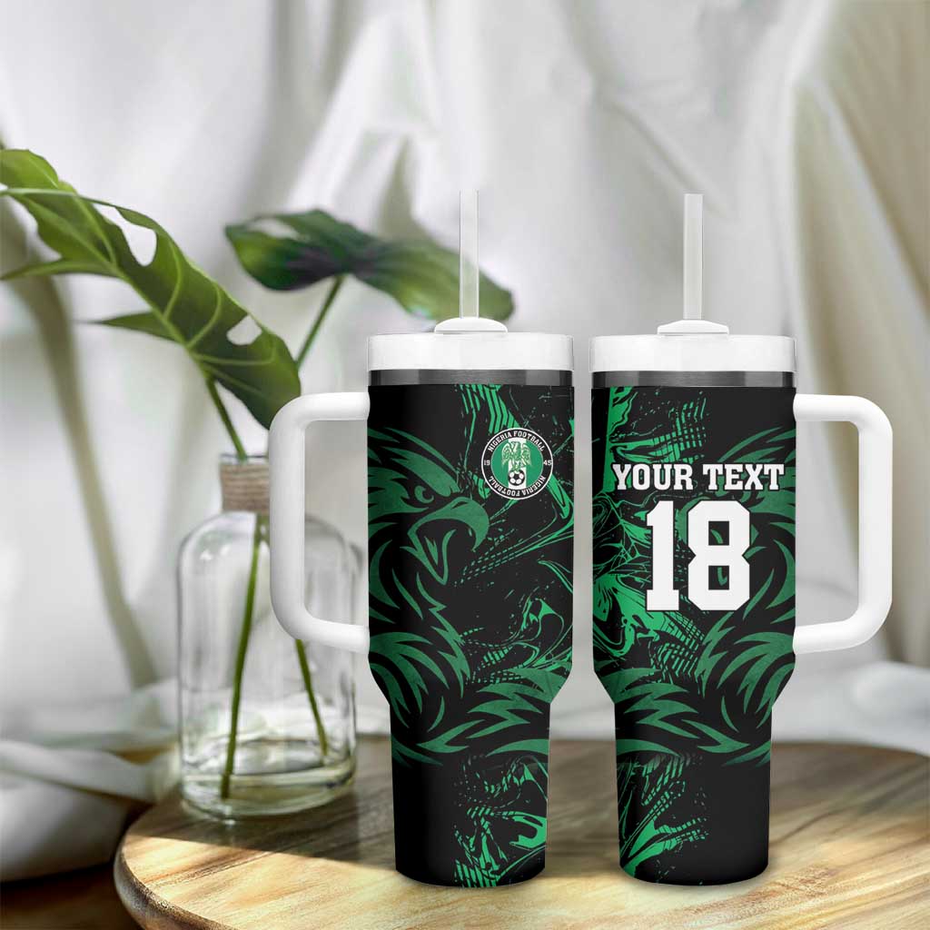 Custom Nigeria Football Tumbler With Handle Super Eagles Power
