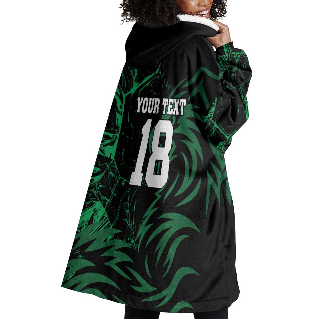 Custom Nigeria Football Wearable Blanket Hoodie Super Eagles Power