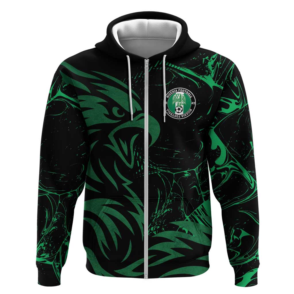 Custom Nigeria Football Zip Hoodie Super Eagles Power