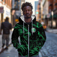 Custom Nigeria Football Zip Hoodie Super Eagles Power