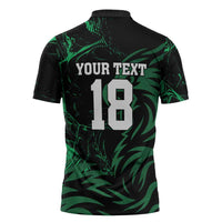 Custom Nigeria Football Zipper Polo Shirt Super Eagles Power