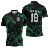 Custom Nigeria Football Zipper Polo Shirt Super Eagles Power