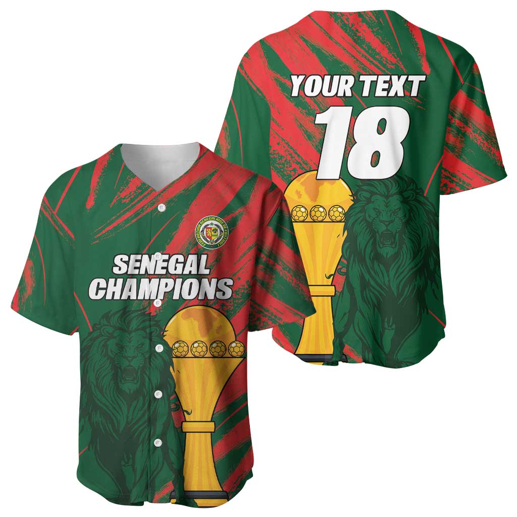 Custom Senegal Champions Football Baseball Jersey Lions of Teranga Rise Again