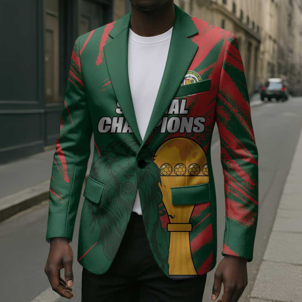 Custom Senegal Champions Football Blazer Lions of Teranga Rise Again