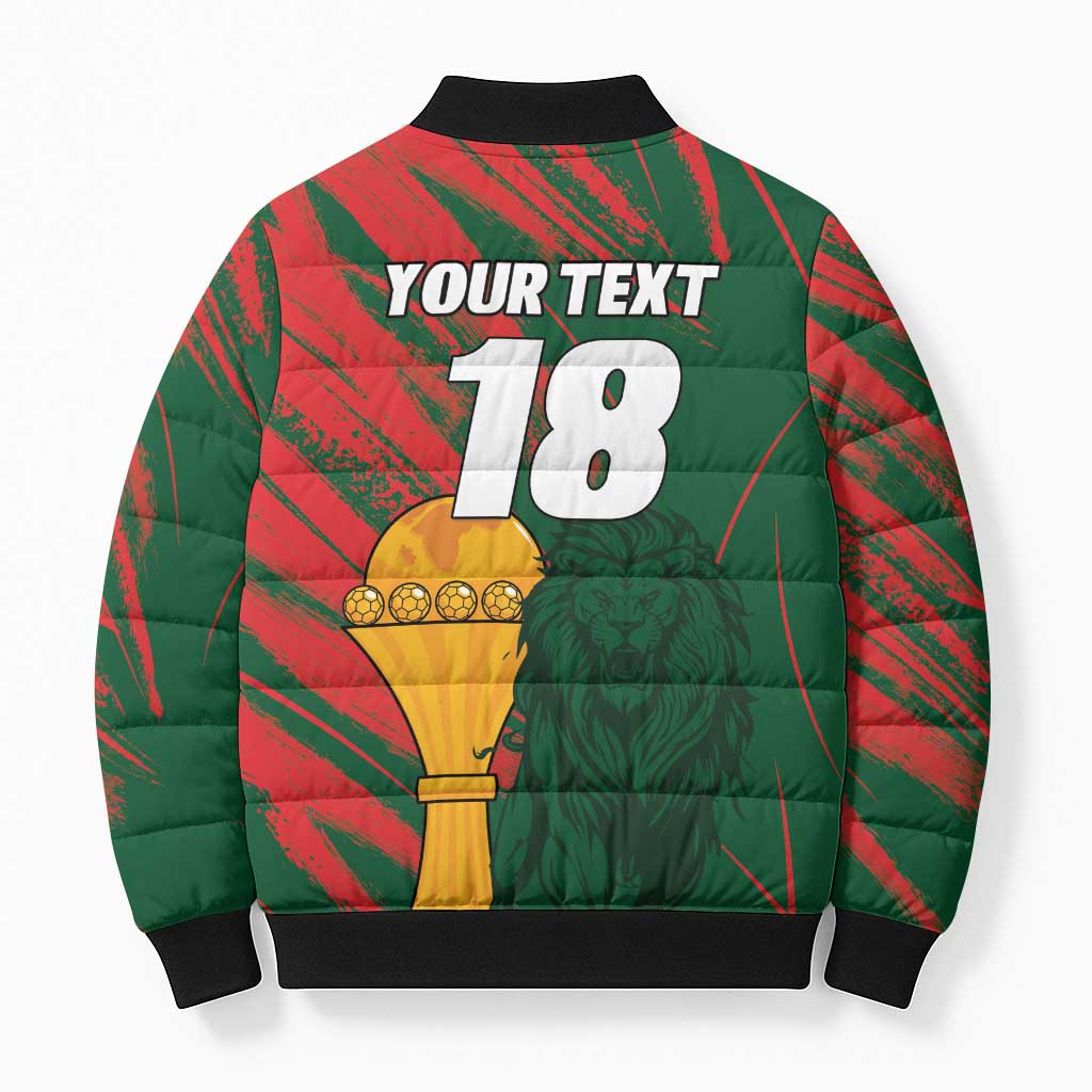 Custom Senegal Champions Football Bomber Puffer Jacket Lions of Teranga Rise Again