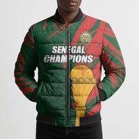 Custom Senegal Champions Football Bomber Puffer Jacket Lions of Teranga Rise Again