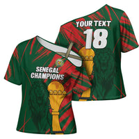 Custom Senegal Champions Football Cross Shoulder Shirt Lions of Teranga Rise Again