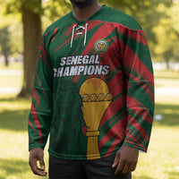 Custom Senegal Champions Football Hockey Jersey Lions of Teranga Rise Again