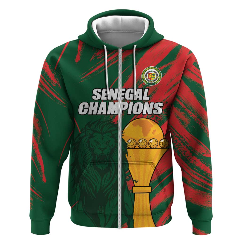 Custom Senegal Champions Football Hoodie Lions of Teranga Rise Again