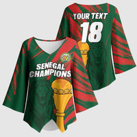 Custom Senegal Champions Football Kimono Sleeve Blouse Lions of Teranga Rise Again