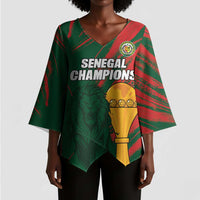 Custom Senegal Champions Football Kimono Sleeve Blouse Lions of Teranga Rise Again