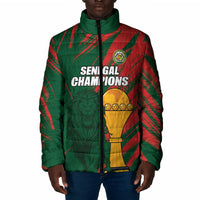Custom Senegal Champions Football Padded Jacket Lions of Teranga Rise Again