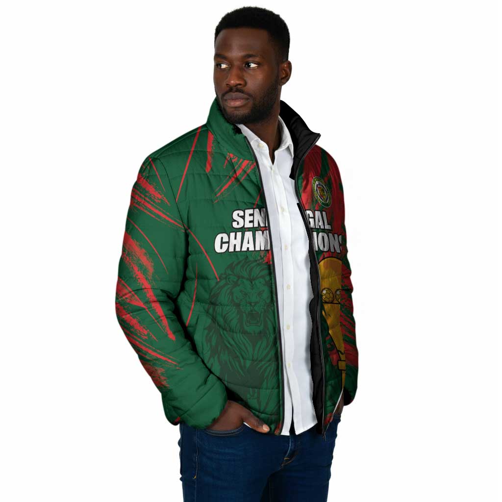 Custom Senegal Champions Football Padded Jacket Lions of Teranga Rise Again