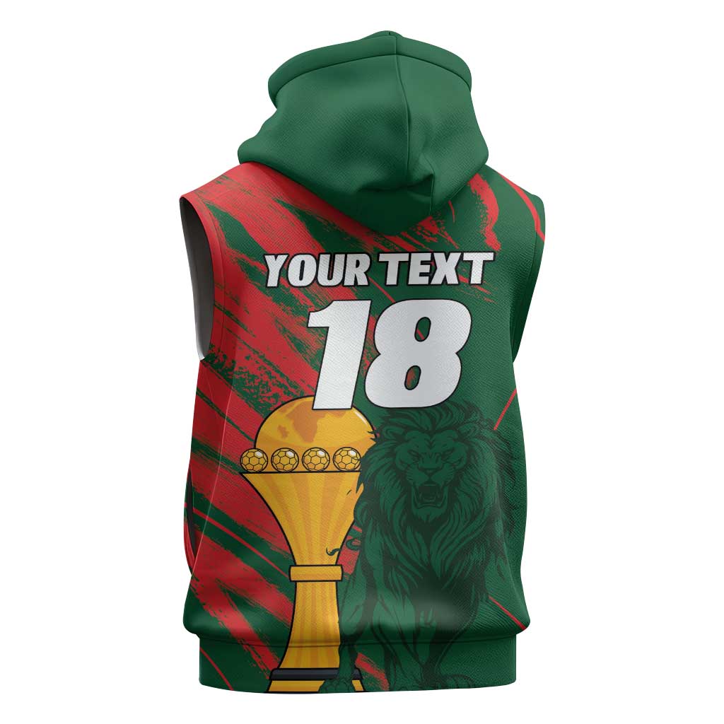 Custom Senegal Champions Football Sleeveless Hoodie Lions of Teranga Rise Again