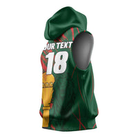 Custom Senegal Champions Football Sleeveless Hoodie Lions of Teranga Rise Again