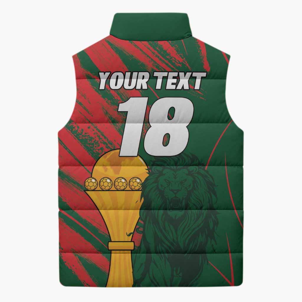 Custom Senegal Champions Football Sleeveless Puffer Jacket Lions of Teranga Rise Again