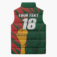 Custom Senegal Champions Football Sleeveless Puffer Jacket Lions of Teranga Rise Again