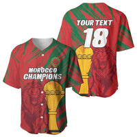 Custom Morocco Champions Football Baseball Jersey Atlas Lions Grunge Motif