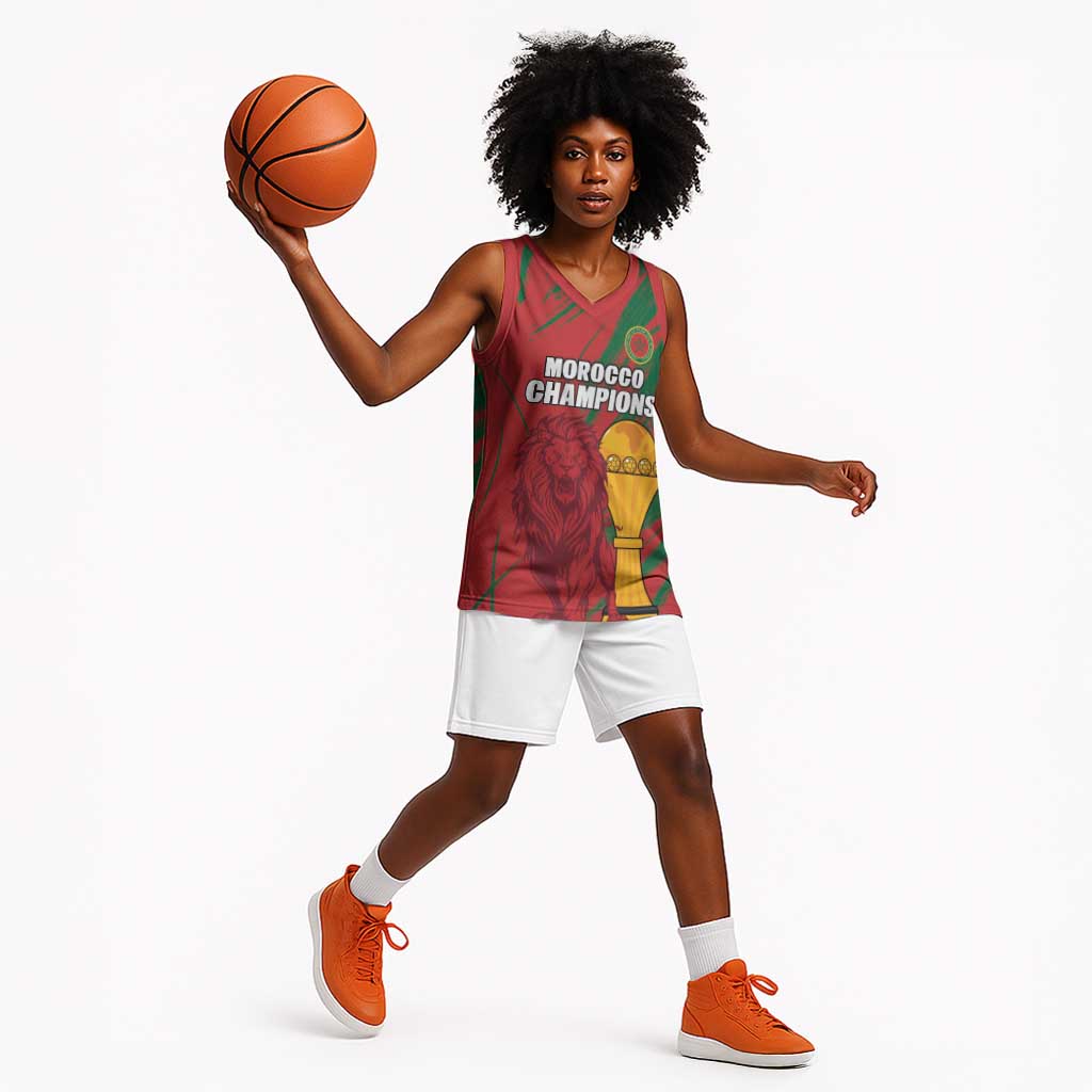Custom Morocco Champions Football Basketball Jersey Atlas Lions Grunge Motif