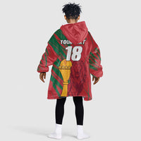 Custom Morocco Champions Football Kid Wearable Blanket Hoodie Atlas Lions Grunge Motif