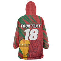 Custom Morocco Champions Football Kid Wearable Blanket Hoodie Atlas Lions Grunge Motif
