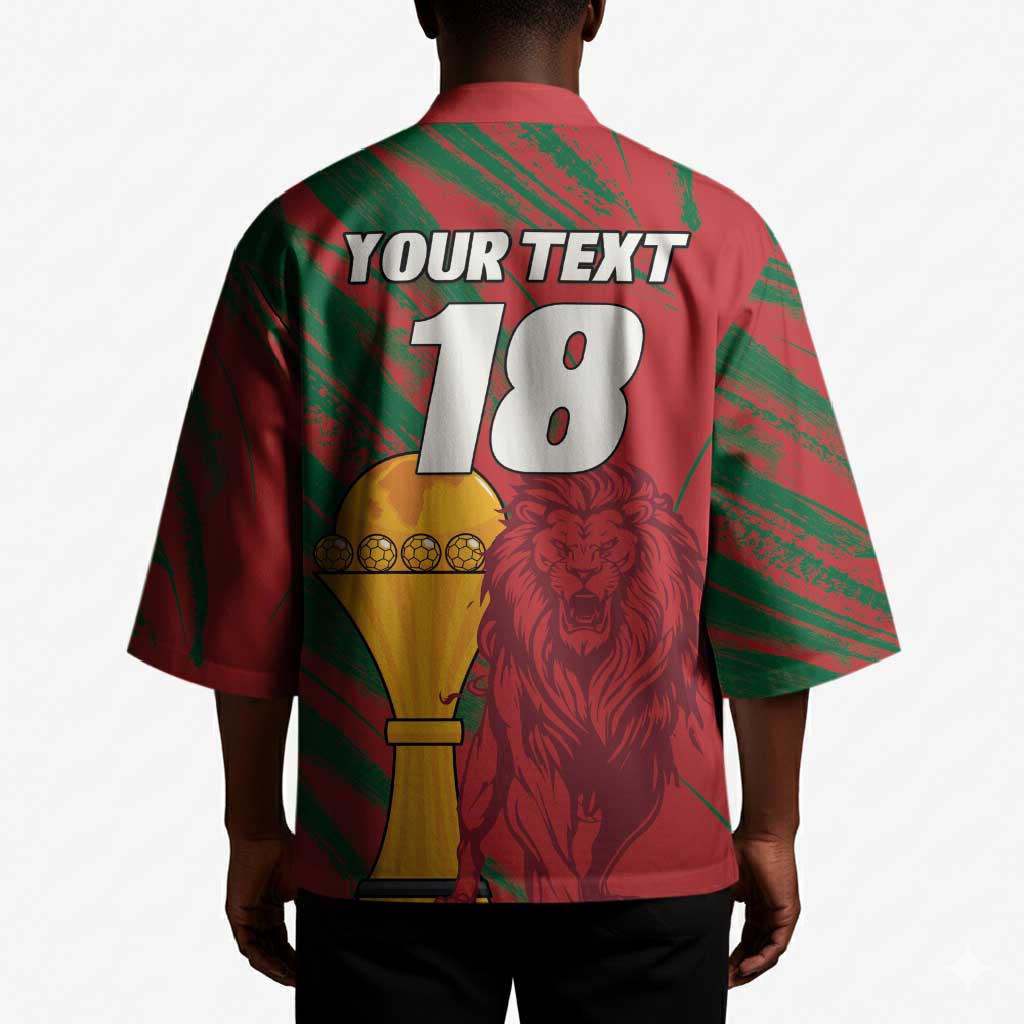 Custom Morocco Champions Football Kimono Atlas Lions Grunge Motif