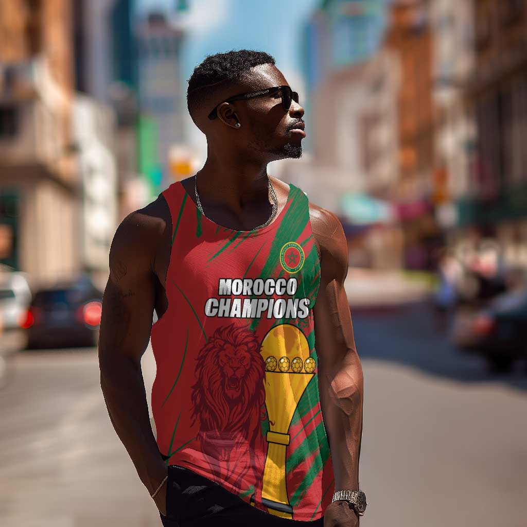 Custom Morocco Champions Football Men Tank Top Atlas Lions Grunge Motif