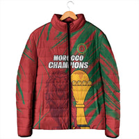 Custom Morocco Champions Football Padded Jacket Atlas Lions Grunge Motif