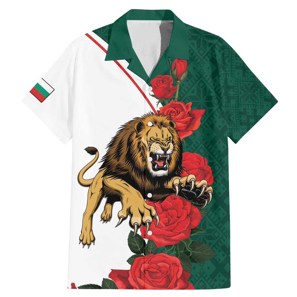 Bulgaria Lion Family Matching Mermaid Dress and Hawaiian Shirt Folk Patterns With Rose