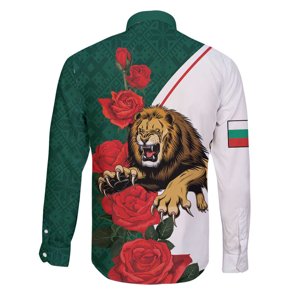 Bulgaria Lion Family Matching Summer Maxi Dress and Hawaiian Shirt Folk Patterns With Rose