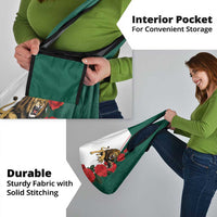 Bulgaria Lion Grocery Bag Folk Patterns With Rose