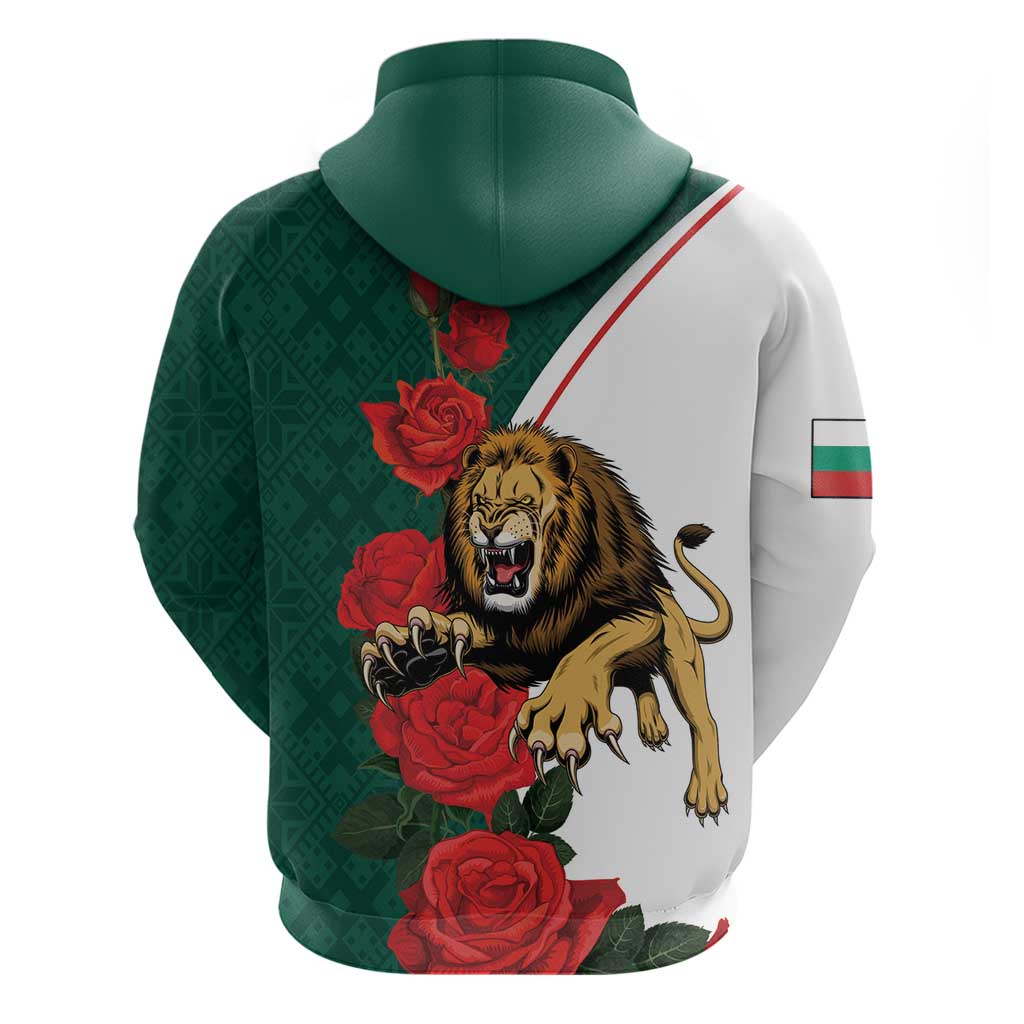 Bulgaria Lion Hoodie Folk Patterns With Rose