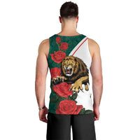 Bulgaria Lion Men Tank Top Folk Patterns With Rose