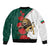 Bulgaria Lion Sleeve Zip Bomber Jacket Folk Patterns With Rose