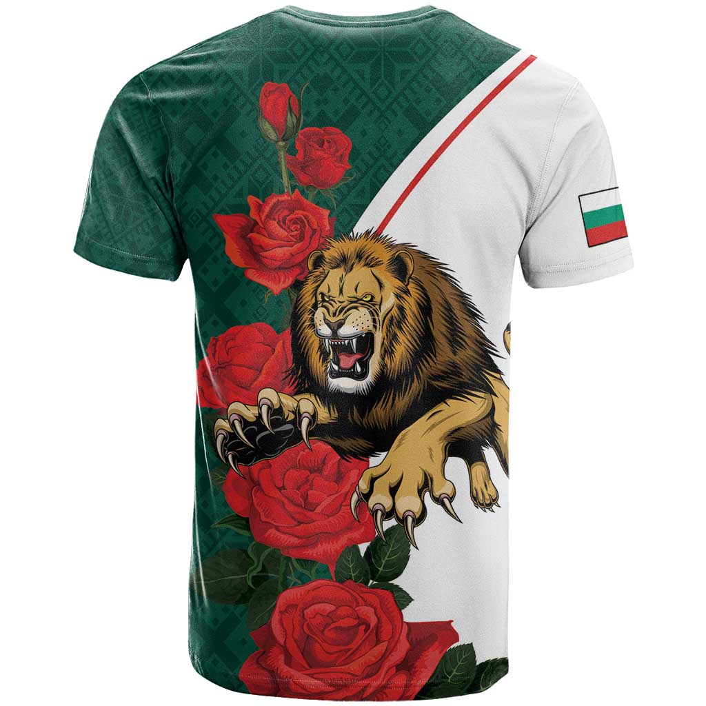 Bulgaria Lion T Shirt Folk Patterns With Rose