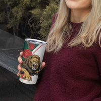 Bulgaria Lion Tumbler Cup Folk Patterns With Rose